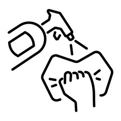 Cleaning spray icon in linear style 