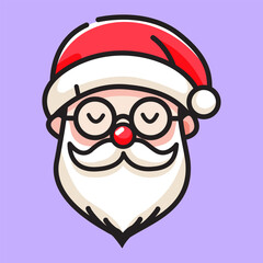 Cute Santa Claus Design with Trendy Glasses