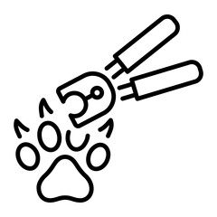 A linear icon of pet clipper 