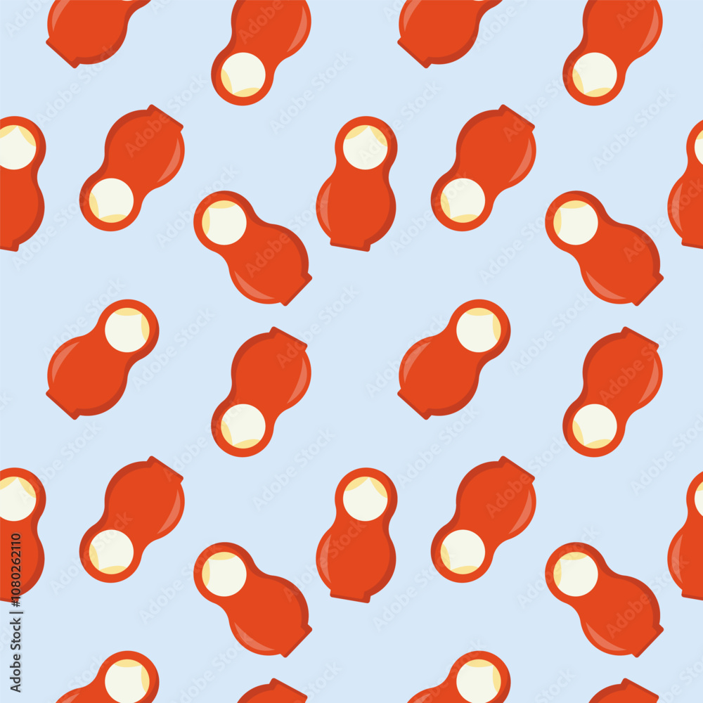 Wall mural Seamless pattern with Russian nesting doll. Flat vector illustration.