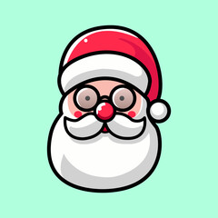 Cute Santa Claus Design with Trendy Glasses