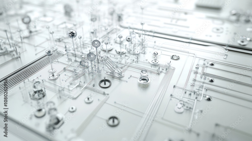 Poster a futuristic quantum computer interface featuring complex algorithms and quantum circuits, set again