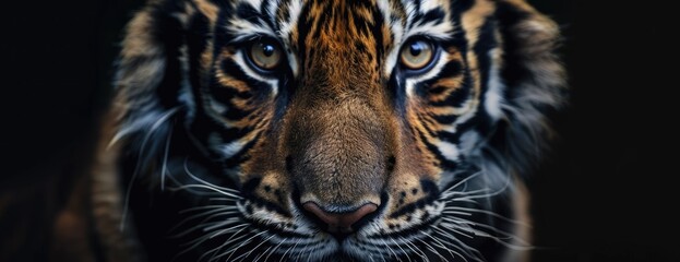 Fototapeta premium Close-up Portrait of a Tiger's Face