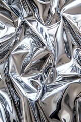 A close-up view of smooth and shiny silver fabric, ideal for use in product or textile designs