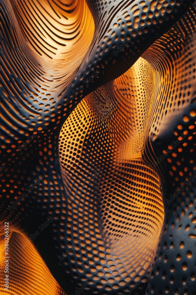 Poster close-up shot of a metal structure's intricate design