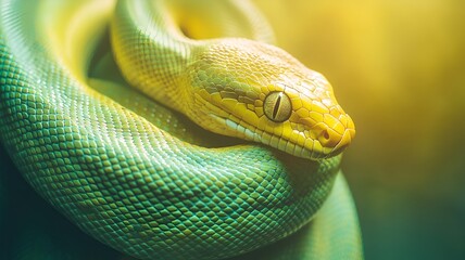 Obraz premium close up of a green snake