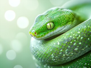 Fototapeta premium close up of a green snake