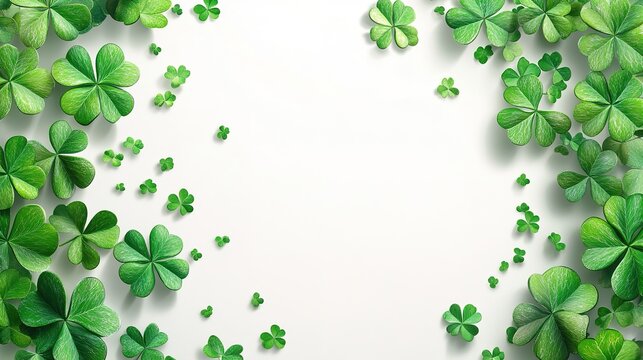  St Patrick day background, clover set
