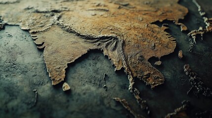 A detailed view of a world map, ideal for travel or educational purposes