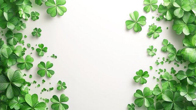  St Patrick day background, clover set - Powered by Adobe