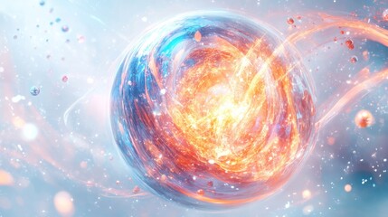 A stunning image of a glowing planet emerging from a pure white background.