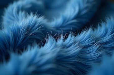 Naklejka premium Blue fluffy fur fabric with wool texture