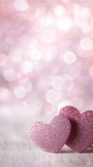 Obraz premium Romantic Bright Heart-Shaped Bokeh. ai generated