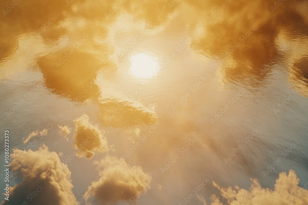 Poster the sun shines through the clouds above the water, creating a beautiful scene