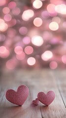 Obraz premium Romantic Bright Heart-Shaped Bokeh. ai generated