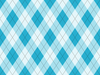 Blue argyle pattern. Seamless argyle vector pattern. Retro style classic clothing print. Fashion print texture.