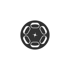 Film reel movie icon isolated on transparent background
