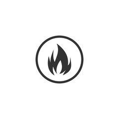 Fire flame sign icon isolated on transparent background