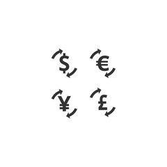 Finance icons isolated on transparent background