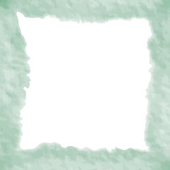 Grunge old vintage paper texture. Pigmentation spot green paper textured square parchment paper craft. Torn sheet of paper rectangle cardboard center white border. Crumpled green paper ripped message 