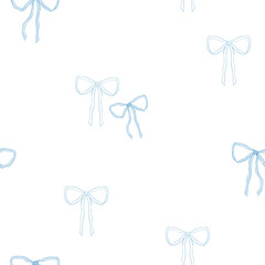 Beautiful vector seamless pattern with hand drawn bows. Ready background print.
