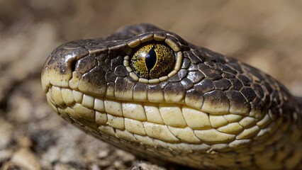 Fototapeta premium The Serpent's Gaze: A Close-Up of the Snake's Eye