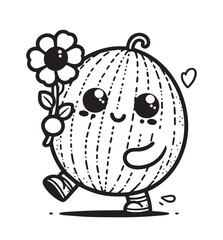 coloring page design melon bring sun flower