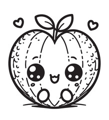 coloring page melon love illustration