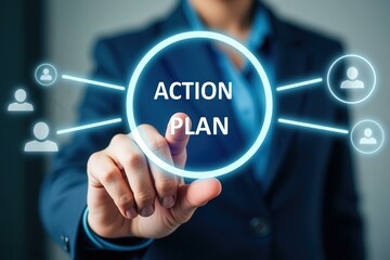 Professional Action Plan Concept: Business Strategy and Team Collaboration for Success