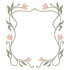 Art Nouveau floral frame. Decorative element. Vector.