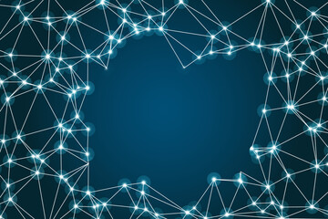 Illuminated Network Design with Glowing Connected Dots and Geometric Lines Creating a Futuristic and High-Tech Visual Aesthetic Representing Digital Connectivity and Innovation