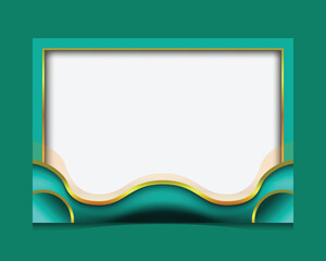 Obraz premium Blank modern green and gold certificate template graphic