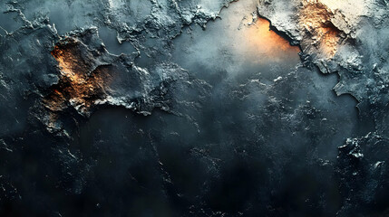 Dark Cracked Texture with Glowing Edges - Abstract Background