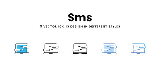 Sms vector icons different style vector stock illustration