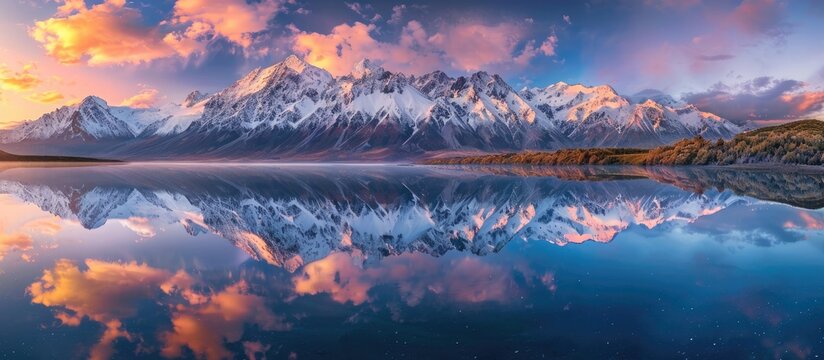 Majestic Mountain Reflection at Sunset