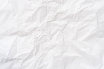 Top view and full frame of wrinkled or crumpled white stencil paper texture used for wrinkled or...