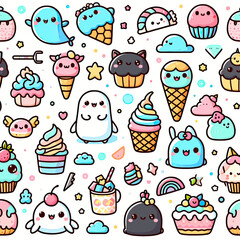 pattern with cupcakes
