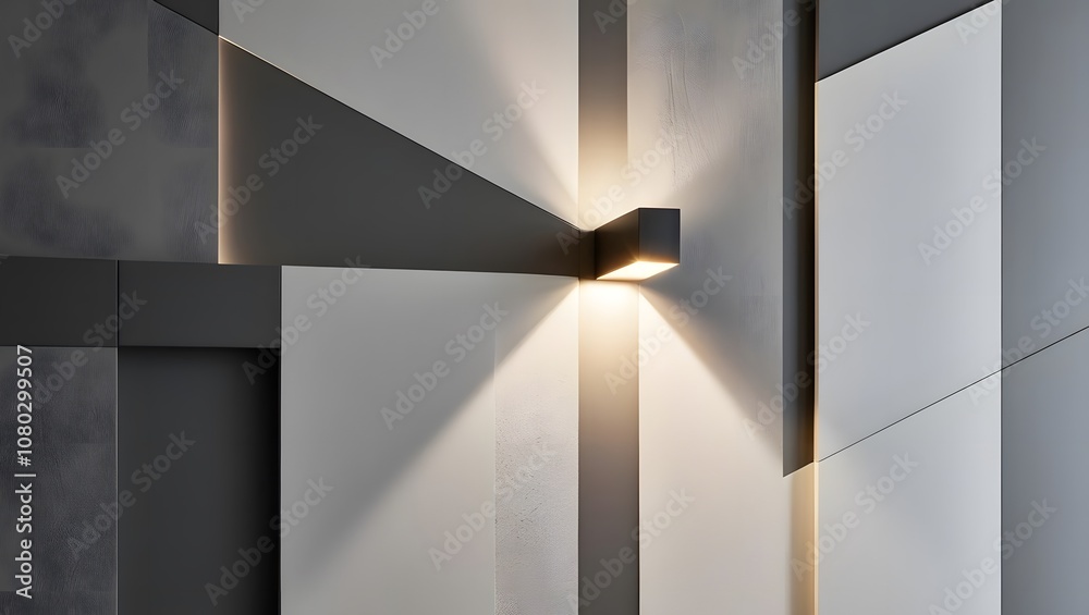 Poster explore the elegant harmony between light and shadow in modern architectural design