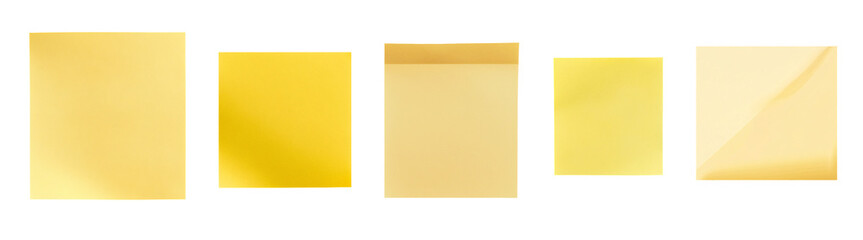 Fototapeta premium Blank yellow sticky note isolated on transparent background.