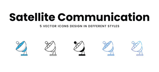 Satellite Communication vector icons different style vector stock illustration