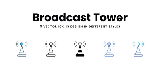 Broadcast Tower vector icons different style vector stock illustration