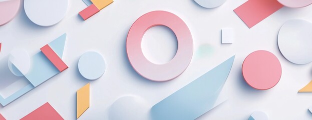 Soft abstract shapes in white with gentle pastel highlights.