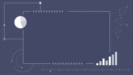 グラフ、チャート、ビジネスをイメージしたフレームイラスト