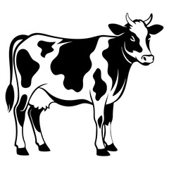 silhouette of a cow vector illustration, cow silhouette vector art, cow svg