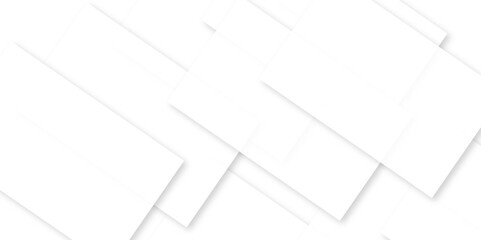 Modern white and gray technology concept diamond triangle geometric line background. Creative design with white boxes and 3d white rectangle business card. soft shadows as pattern, top view. squares.