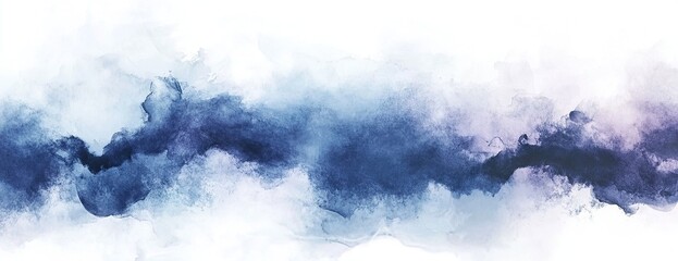 Fototapeta premium Flowing Purple and Blue Watercolor Ink Abstract. 