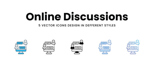Online Discussions vector icons different style vector stock illustration