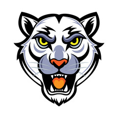 Vector icon Black white panther symbol face