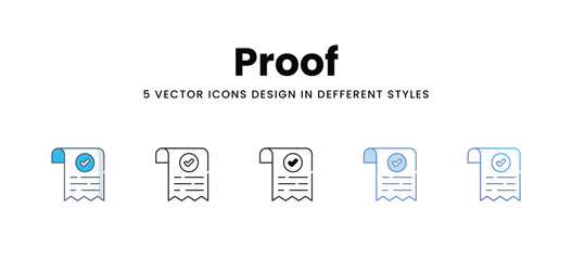 Proof vector icons different style vector stock illustration