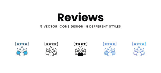 Reviews vector icons different style vector stock illustration
